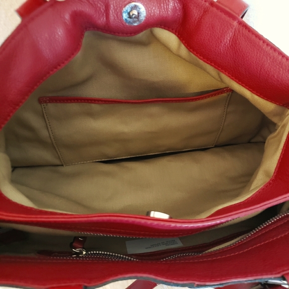 DIMONI Red Genuine Leather Medium Shoulder Bag--NWT - Picture 6 of 9